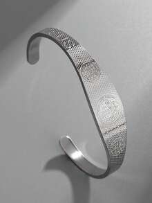 1件全新高品质不锈钢可调节手镯，圣本笃十字架手镯，派对节日礼物 - 時尚 - 查看 3