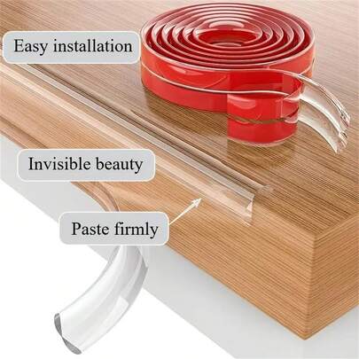 1pc 1m/3 Meters/5m Length Transparent Anti-Collision Edge Guard Protector - Suitable For Table/Wall Edges, Easy To Cut And Stick, Furniture Protection, Residue-Free Installation, Thick Anti-Collision Strip