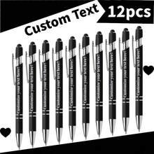 12pcs Personalized Metal Pen With Stylus - Customized Logo/Name/Text - Retractable Ballpoint Pen, Durable Metal Structure, Ergonomic Grip - Ideal Office Gift - Multicolor - View 3