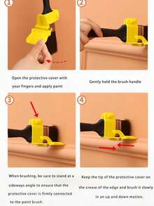 1pc Practical Precise Solid Color 2-In-1 Edging Brush Set, With Color Separation Guide, Plastic Multi-Purpose DIY Lightweight Reusable Latex Paint Brush, Suitable For Walls, Trim, Windows, Ceilings, Home Decor, Paint Tools, Painting Brushes, Home Improvement Supplies, Great Gift For New Year, Valentine's Day, Mother's Day, Father's Day, Graduation, Back To School - New Model - View 3