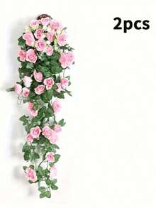 1/2pcs 35 Inch 18 Flower Head Artificial Rose Vine, Faux Flowers, Red Artificial Rose Hanging Garland, Suitable For Mother's Day Gift, Graduation Ceremony, Bathroom, Room Decor, Wedding Backdrop, Bridal Shower, Birthday Party, Home Living Wall, Garden Arch, Balcony, Outdoor Fence - Multicolor - View 16