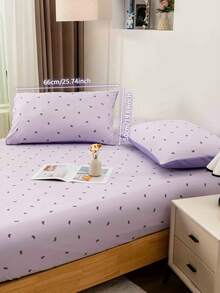 Blissful 2pcs Cute & Fresh Pillow, Pocket Pillow With Bow & Flower Design, High Grammage Soft Fabric, Suitable For Bedroom, Dorm, Sofa, Travel - Mauve Purple - View 16