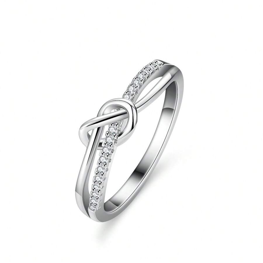 1 chiếc nhẫn bạc S925 dành cho nữ, đính đá Moissanite 1mm, thích hợp đeo hàng ngày, cưới và đính hôn. - Một miếng - Xem 1