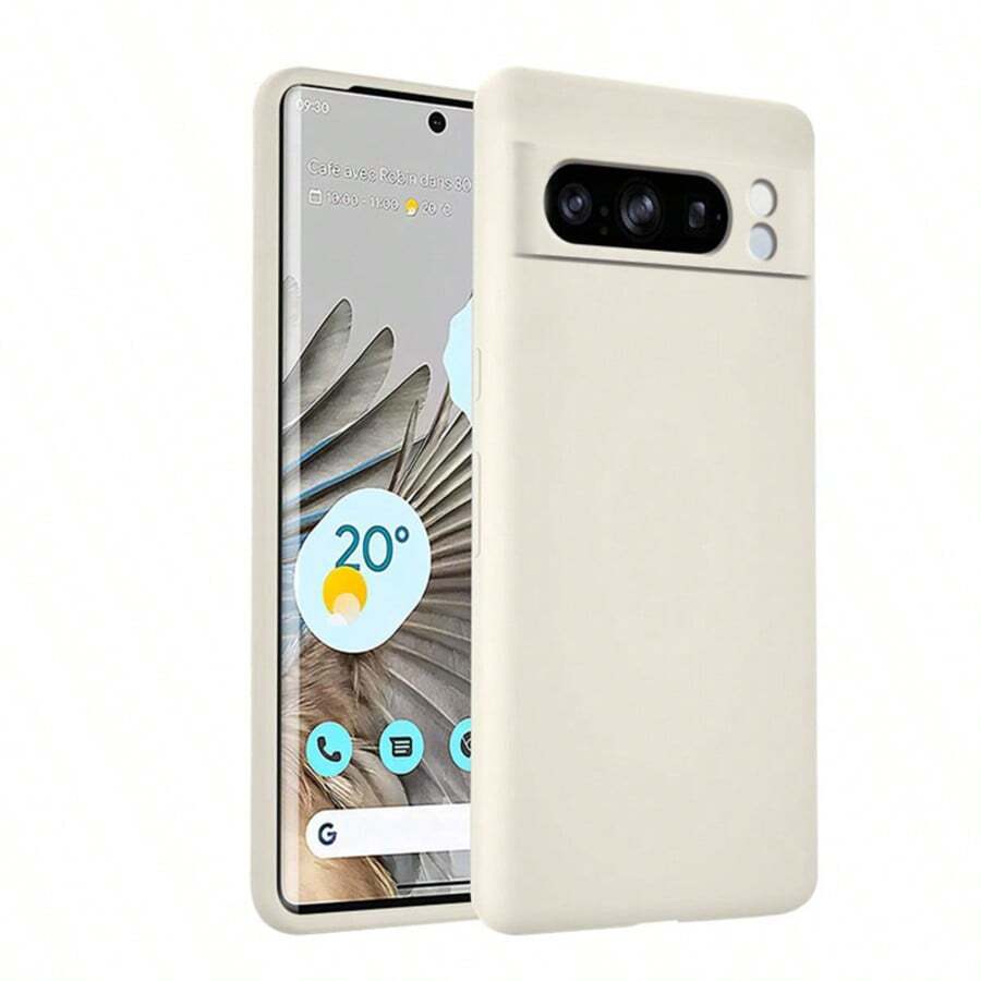 Ốp lưng điện thoại tối giản với chất liệu nhung, tương thích với Pixel 6, 7, 6 Pro, 7 Pro, 8, 8A, 8 Pro, 9, 9A, 9 Pro, 10, 10 Pro, 10 Pro XL - trắng - Xem 1