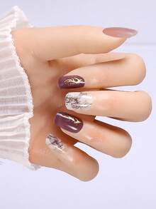 16pcs Semi-Cured Gel Nail Stickers, UV Gel Nail Stickers, Salon Quality Nail Stickers, Nail Stickers Protect Against UV, DIY Nail Stickers For Home Use - Multicolor - View 4