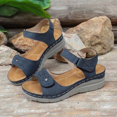 Plus Size Girl Summer New Fashion Flat Sandals, European And American Roman Style Beach Casual Shoes