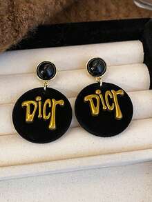 新款植绒字母耳环，小众百搭简约时尚独特耳环 - 植絨字母耳環 - 查看 4