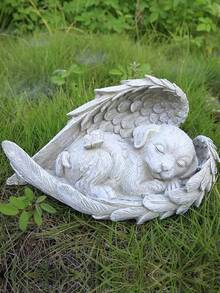 宠物纪念品礼品，树脂宠物纪念雕像，“永恒守护天使”纪念品礼品（灰色） - E - 查看 12