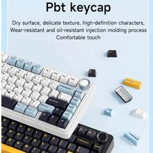 AULA F75 75% Wireless Mechanical Keyboard, Hot-Swappable Custom Keyboard With Knob, RGB Backlit, Pre-Lubed Linear Switches, 2.4GHz/Type-C/BT5.0 Connectivity, Gaming Keyboard - View 12