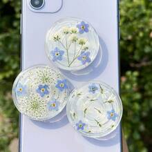 Transparent Forget Me Not Flower Phone Stand Grip Expandable Desktop Stand Grip Ring Stand Compatible With IPhone Compatible With Samsung Android Phone Case Grip Socket Stand Girl Gift - Multicolor - View 1