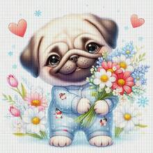 一套 - 可爱的情人节十字绣套件,DIY针线艺术材料,11CT十字绣装饰画,创意手工礼物。完整的家居装饰印花十字绣工艺品,适合家居装饰编织艺术。不含画框。 - 萌寵情人節 - 查看 16