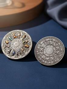 Bộ sưu tập 12 đồng xu may mắn theo cung hoàng đạo, bùa hộ mệnh may mắn bằng sắt, đồng xu kỷ niệm cung hoàng đạo, quà tặng sinh nhật, đồ chơi sưu tầm. - A - Xem 6