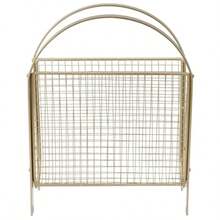 MyGift Revistero con Estructura de Metal en Tono latón y cuadricula de Metal. Revistero con diseño clásico en Tono latón y con Malla de Metal - latín - Ver 7