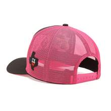 Texas Wind Country Trucker Cap With Curved Brim And Mesh Detail - 黑色粉紅色 - 查看 4