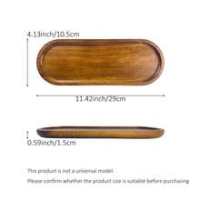 Oval Wooden Serving Tray, Food Party Decor, Small Bowl, Long Platter, Wooden Plate, Home Decor, Cheese Board, Cake & Dessert Plate, Appetizer Dish - Brown - View 14