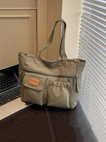 New Fabric Bag With Artistic Style, Lightweight Tote Bag, Large Capacity Commuting Single Shoulder Handbag, Versatile Casual Bag - Multicolor - View 2