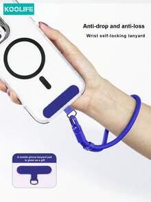 1pc Koolife Woven Phone Lanyard, Short Style, Adjustable Buckle, 360° Rotatable Metal Hook, Anti-Lost Pad, Durable Wrist Strap Suitable For Phone, Keys And Daily Use - Multicolor - View 10
