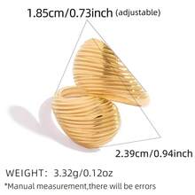 Uself 3pcs/1pc Chic 18K Gold Plated 304 Stainless Steel Ring Set Modern Interlocking Knot & Textured Teardrop Design Dainty Finger Jewelry For Women & Minimalist Fashion Enthusiasts - Multicolor - View 11