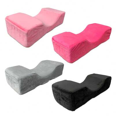 Mollie Lipper Eyelash Salon Neck Pillow - Comfortable Velvet Beauty Memory Foam Pillow For Eyelash Extension Makeup Neck Protection