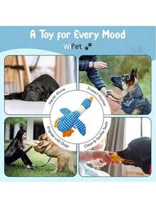 1pc Upgraded Indestructible Goose Dog Toy, Suitable For Aggressive Chewers, Small, Medium, Large Dogs, Squeaky Plush Dog, Puppy Teething Toy, Duck Puppy Toy, Upgraded Indestructible Goose Dog Toy, Suitable For Aggressive Chewers, Small, Medium, Large Dogs, Squeaky Plush Dog, Puppy Teething Toy, Duck Puppy Toy - Màu xanh lam - Xem 2