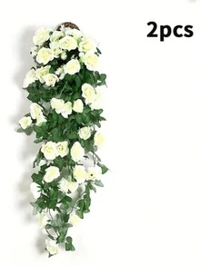 1/2pcs 35 Inch 18 Flower Head Artificial Rose Vine, Faux Flowers, Red Artificial Rose Hanging Garland, Suitable For Mother's Day Gift, Graduation Ceremony, Bathroom, Room Decor, Wedding Backdrop, Bridal Shower, Birthday Party, Home Living Wall, Garden Arch, Balcony, Outdoor Fence - Multicolor - View 14