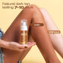 Hllozzi 60毫升天然无晒美黑慕斯 - 轻盈椰子香型无晒美黑慕斯，配有涂抹手套，有助于打造自然阳光亲吻般的健康光泽。提供棕色和深棕色色调，实现自然古铜色肤色。 - 自曬美黑 - 查看 9