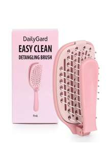 Foldable Self-Cleaning Hair Brush | One-Pull Hair Removal, Smooth Without Pulling, Convenient Foldable Design, Dry & Wet Use, Suitable For Straight & Curly Hair, ABS Plastic Handle, Nylon Bristles, Foldable Spine Comb Auto-Cleaning, Volumizing Scalp Massage Styling Comb - Multicolor - View 4