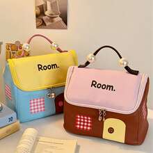 Dopamine House Cosmetic Bag, Women's Portable Handheld Toiletry Bag, Waterproof Large Capacity Organizer, Mother's Day, Valentine's Day, Children's Day Gift - Multicolor - View 3