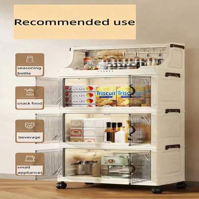Organizador Multiespacio con 3 Puertas y 1 Estante – Perfecto para Guardar Productos de Aseo, Alimentos no Perecederos, Útiles Escolares o Artículos de Limpieza