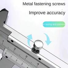 1pc Stainless Steel Vernier Caliper, Precision Measuring Tool For DIY Projects, Battery-Free - A - View 4