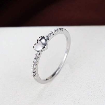 1对简约锆石镶嵌戒指，日常休闲可叠戴戒指，适合节日和送礼