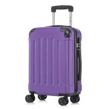 YONSLY Hard Shell Suitcase 16/20/24/28 Inches With 4 360° Wheels Sturdy Double Zipper Combination Lock Mesh Pocket Soft Rubber Handle Travel Suitcase - 紫色 - 查看 11