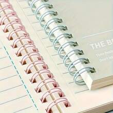 5pcs In One Pack, Including 1 Spiral Notebook + 4 Pens. Easy Hardcover Spiral Notebook, With Removable Pages And Horizontal And Vertical Lines. Office And Study Supplies - Multicolor - View 3