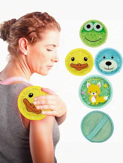 1 قطعة كمادة جل قابلة لإعادة الاستخدام للساخن/البارد مع طباعة، كيس ثلج تبريد فيزيائي، مهدئ ومنشط، خالي من الكحول، استخدام مزدوج