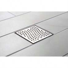 Designline 4 pulgadas. x 4 pulgadas. Rejilla cuadrada de drenaje - Acero inoxidable - Ver 4