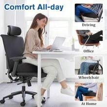 Seat Cushion Gel Chair Cushions Office Chair Cushions Anti-Slip Bottom And Removable Cover Tailbone Pain Relief Cushion Memory Foam Seat Cushion For Office Wheelchair Car Black - 黑色 - 查看 6