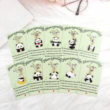 10/14pcs Gift Set, Cute Panda Hug Card Keychain, Inspirational Greeting Cards, Phone Charm Keyring Accessories (Random Assorted Styles), Ideal Gift For Holidays, Parties, Birthdays, Weddings, Graduations, Mother's Day, Father's Day - Multicolor - View 12