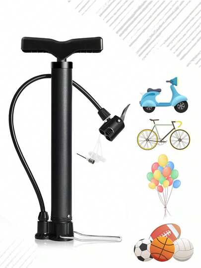 120 PSI 자전거 수동 에어 펌프, 슈레이더 밸브가 있는 풍선 타이어 팽창기, 플로어 자전거 펌프 액세서리