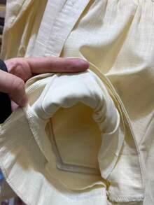 Linen Shirt And Shorts Set (2 Pieces), Lined With Elastic. - Champagne - View 6
