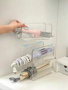 Hộp đựng đồ dùng nhà bếp bằng acrylic trong suốt nguyên khối, thích hợp cho bàn trang điểm trong phòng tắm, có thể đựng máy sấy tóc, máy uốn tóc và các dụng cụ làm đẹp. - Nhiều màu - Xem 6