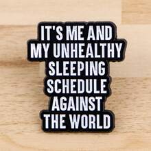 “我看不到任何好处”珐琅徽章，趣味黑色短语胸针翻领别针徽章，可别在背包、服装配饰、时尚珠宝或作为朋友礼物 - 黑色 - 查看 3