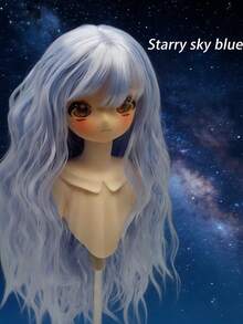 1pc BJD Doll Wig, MJD Doll Wig, SD Doll Wig, 3/4/6 Inch Bangs Soft High-Temperature Fiber Wig Blank, Personalized DIY Cotton Doll Making Accessory Wig Blank, 60cm Dream Fairy Wig With Inward Curled Bangs - Wavy - View 10