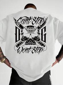 Camiseta de moda de la nueva temporada con estampado de moda, diseño divertido y creativo, cuello redondo, estampada, de algodón puro, manga corta de verano, estilo casual para uso diario. - Blanco - Ver 4
