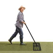 Lawn Squeegee Stainless Steel Lawn Levelling Rake With Adjustable Length Handle, Lawn Squeegee For Sanding, Pulling, Leveling Rake, Surface Leveler For Golf Course, Garden - Green 25*75cm - View 8