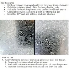 Khuôn dập móng nghệ thuật, khuôn trang trí móng thân thiện với người mới bắt đầu, khuôn dập chuyển hình ren, hoa, đường kẻ, khuôn dập sơn móng tay, khuôn dập nghệ thuật móng, khuôn dập silicon trong suốt, dụng cụ làm móng nghệ thuật - Đỏ - Xem 7