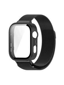 2条装不锈钢黑色磁吸表带,带屏幕保护膜,适用于华为Watch Fit 3、华为Watch Fit 4、华为Watch Fit 4 Pro,男女通用可调节替换腕带,金色、银色、玫瑰金、黑色渐变色可选,理想的圣诞节和生日礼物。 - 黑色 - 查看 15