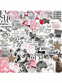 50张银色幸运YK2涂鸦趣味贴纸，可用于装饰水瓶、头盔、行李箱、自行车、滑板等。 - 彩色 - 查看 6