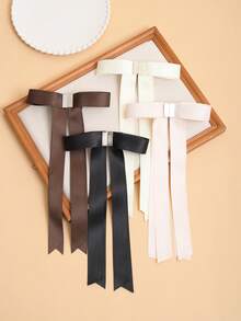 1个女士新款磁性蝴蝶结发夹，可拆卸发饰，甜美可爱风格，适合半扎发、日常休闲、购物、派对、约会等场合，夏季沙滩抓夹度假发夹 - 彩色 - 查看 3