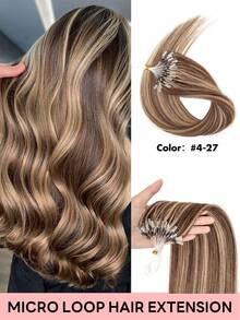 12-22 Inch Invisible Micro Ring Hair Extensions, Smooth Seamless Remy Human Hair Bun, Increase Hair Volume For Daily, Party, Wedding - Multicolor - View 38