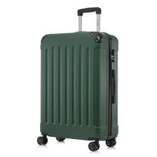 YONSLY Hard Shell Suitcase 16/20/24/28 Inches With 4 360° Wheels Sturdy Double Zipper Combination Lock Mesh Pocket Soft Rubber Handle Travel Suitcase - 深綠 - 查看 9